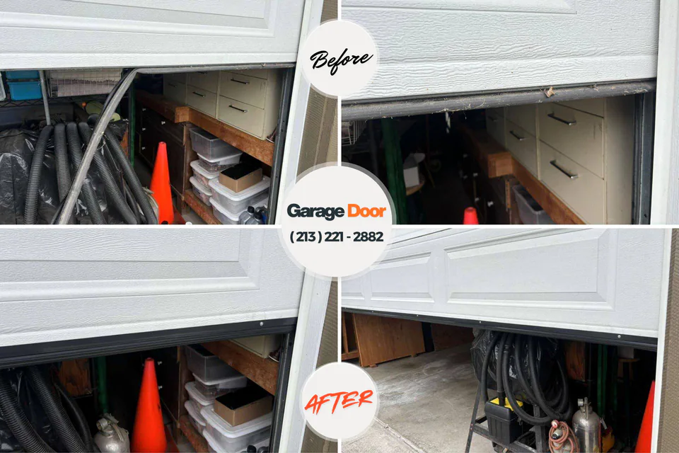 Before and after: garage door repair Enterprise, UT